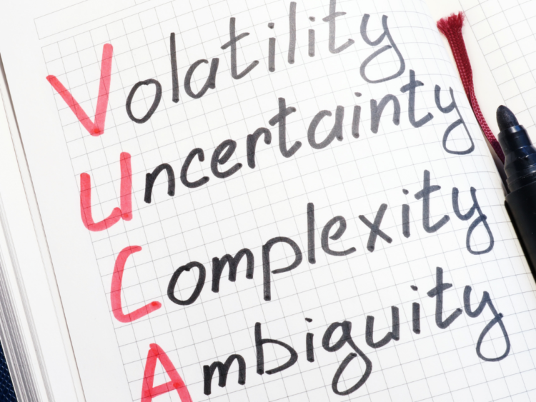 VUCA image. Volatility. Uncertainty. Complexity. Ambiguity
